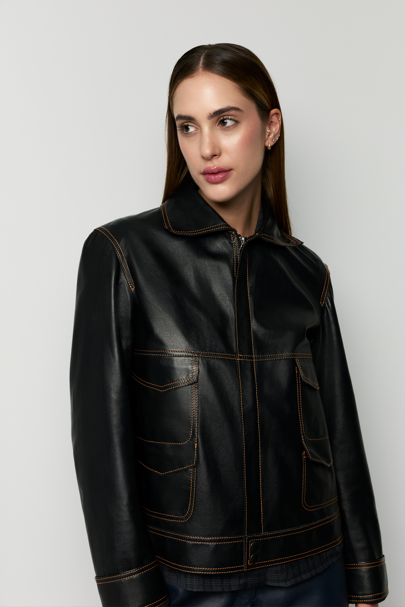 SPEED3567 Double Vision Leather Jacket - Image 1